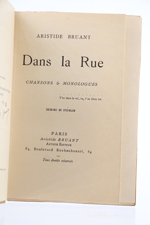Dans la Rue. Chansons et Monologues Volumes I, II & …