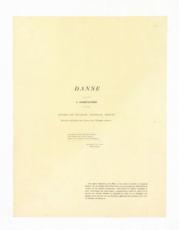 "Danse" - Lithographie originale sur Japon - L'Estampe Moderne