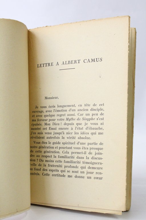 De l'absurde précédé d'une lettre à Albert Camus