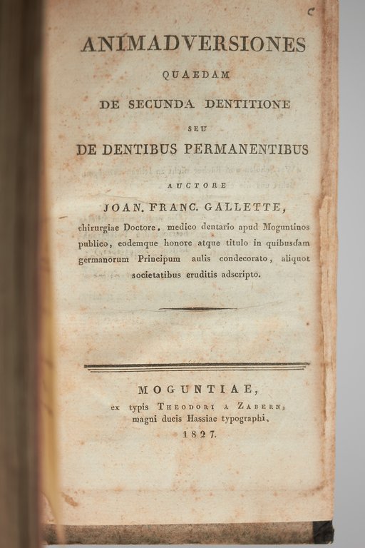 De mutationibus quas subit infans. Frider. Iacobis/ Adamus Gessner. Erlangae. …