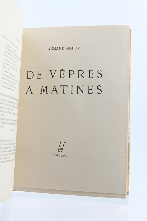 De vêpres à matines