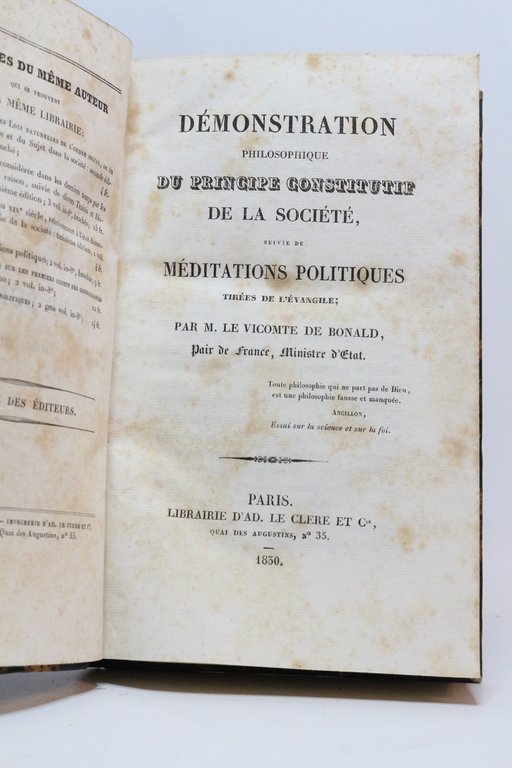 Démonstration philosophique du principe constitutif de la société, suivie de …