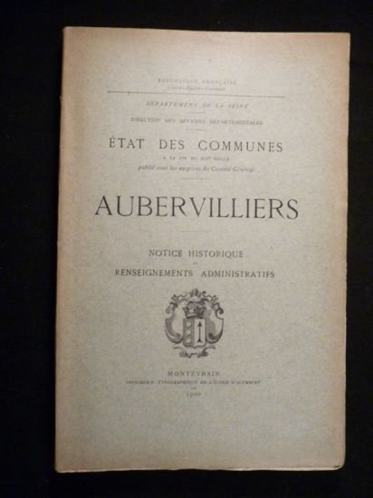 Département de la Seine. - Direction des affaires départementales, état …