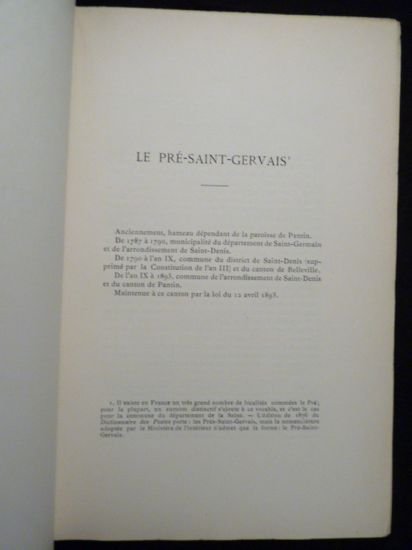 Département de la Seine. - Direction des affaires départementales, état …