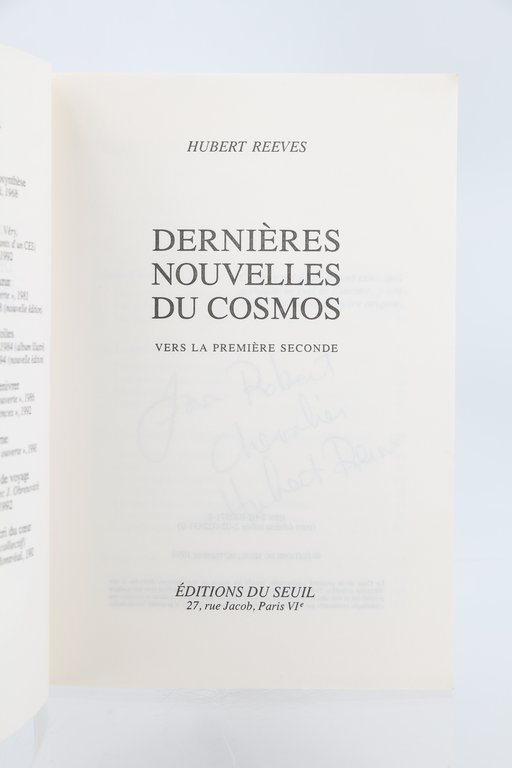 Dernières nouvelles du cosmos - Vers la première seconde