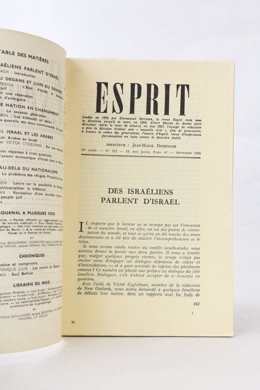 Des Israéliens parlent d'Israël - In Esprit N°162 de la …