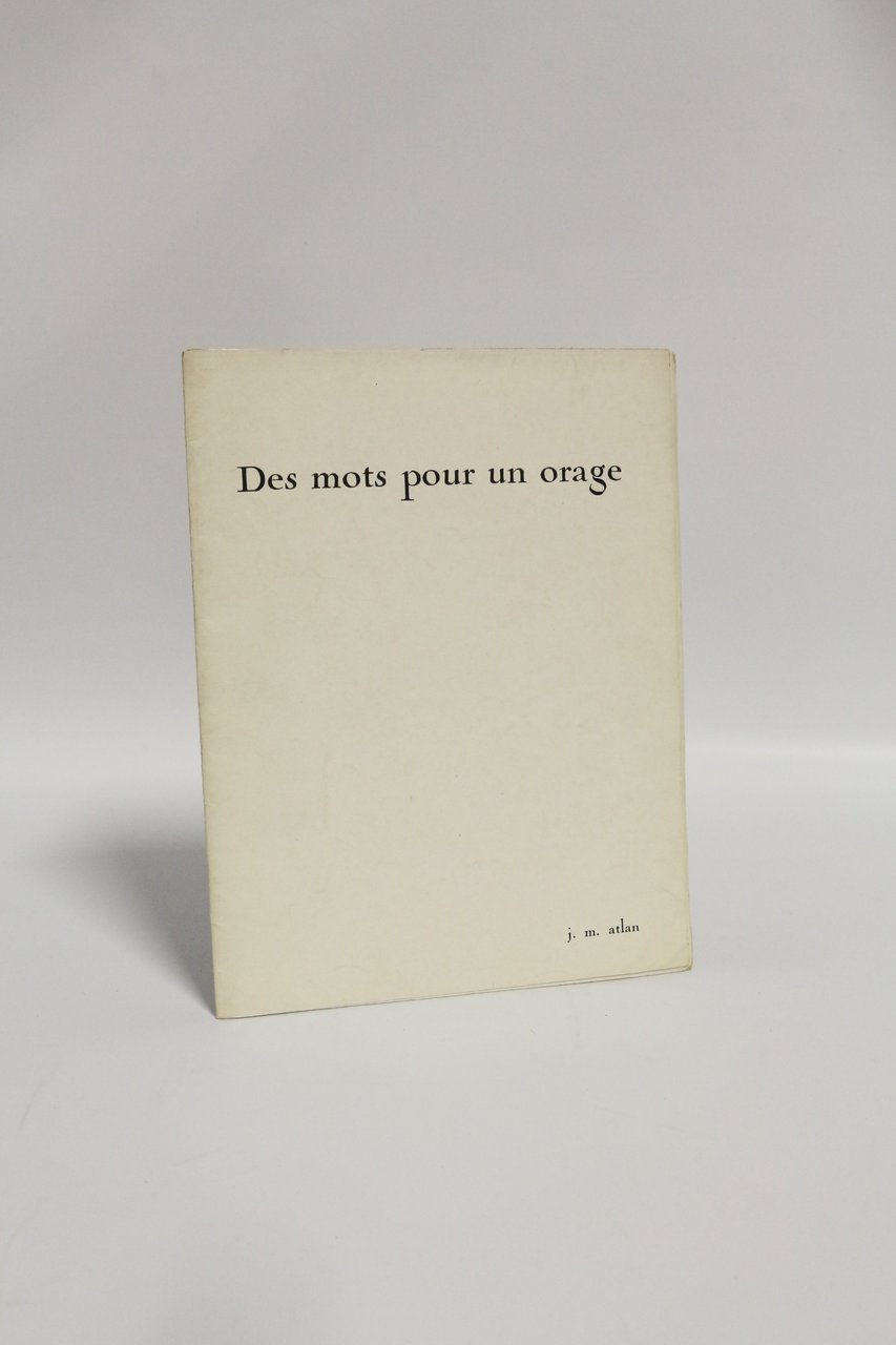 Des mots pour un orage