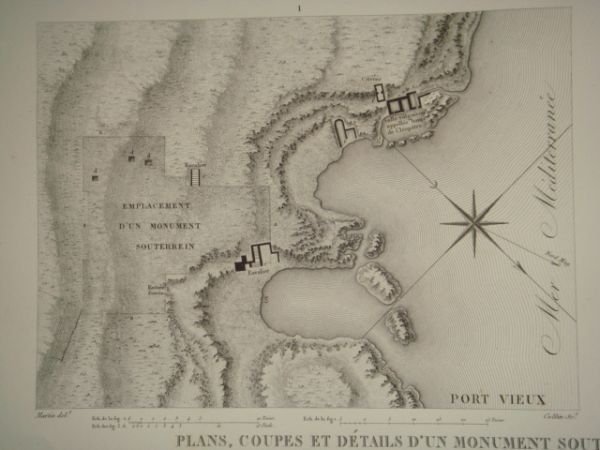 DESCRIPTION DE L'EGYPTE. Alexandrie. Plan, coupes et détails d'un monument …