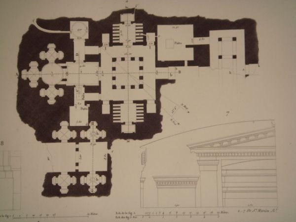 DESCRIPTION DE L'EGYPTE. Alexandrie. Plan, coupes et détails d'un monument …