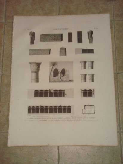 DESCRIPTION DE L'EGYPTE. Alexandrie. Plan, coupes et détails d'une grande …