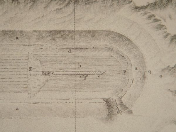 DESCRIPTION DE L'EGYPTE. Alexandrie. Plan et coupe d'un stade situé …