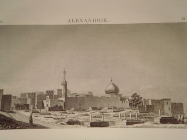 DESCRIPTION DE L'EGYPTE. Alexandrie. Vue de la place des tombeaux, …