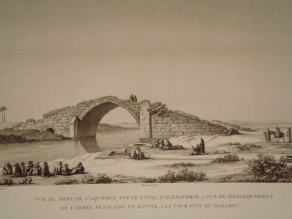 DESCRIPTION DE L'EGYPTE. Alexandrie. Vue du pont de l'aqueduc sur …