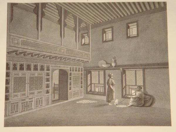 DESCRIPTION DE L'EGYPTE. Alexandrie. Vues perspectives intérieures d'une maison particulière. …