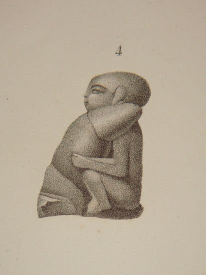 DESCRIPTION DE L'EGYPTE. Collection d'antiques. Lampe et figure en bronze, …