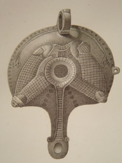 DESCRIPTION DE L'EGYPTE. Collection d'antiques. Lampe et figure en bronze, …