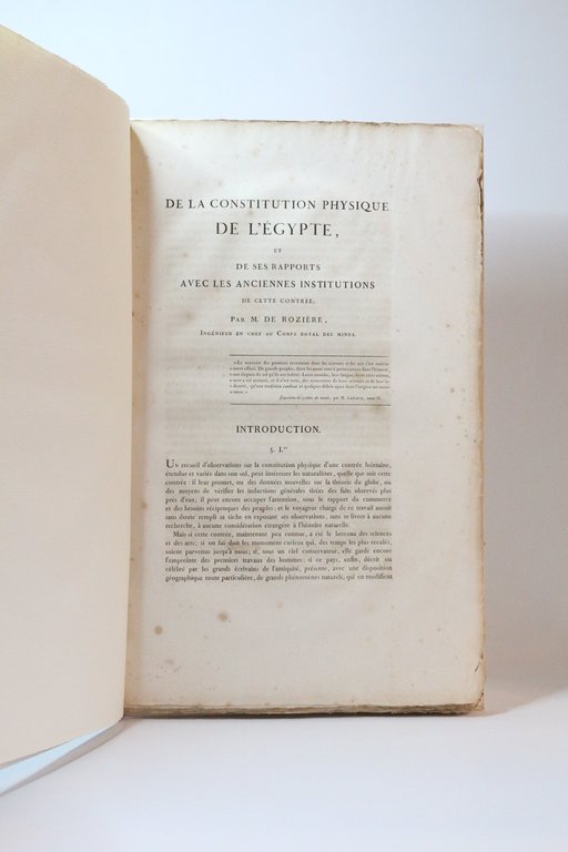 Description de l'Egypte. De la constitution physique de l'Egypte, et …