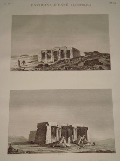 DESCRIPTION DE L'EGYPTE. Environs d'Esné (Latopolis). Vue d'un temple à …