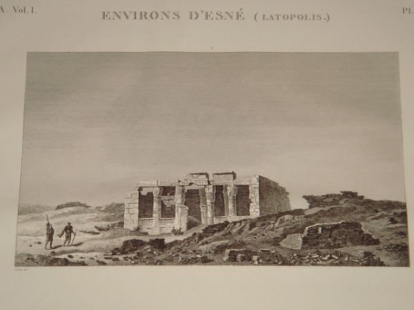 DESCRIPTION DE L'EGYPTE. Environs d'Esné (Latopolis). Vue d'un temple à …