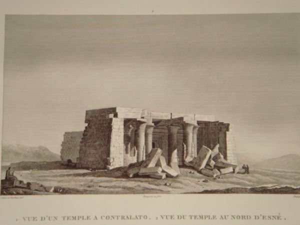 DESCRIPTION DE L'EGYPTE. Environs d'Esné (Latopolis). Vue d'un temple à …