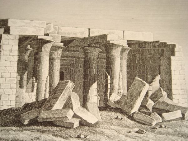 DESCRIPTION DE L'EGYPTE. Environs d'Esné (Latopolis). Vue d'un temple à …