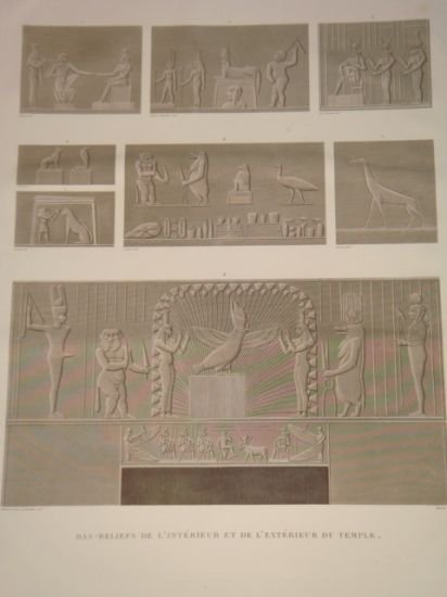 DESCRIPTION DE L'EGYPTE. Erment (Hermonthis). Bas-reliefs de l'intérieur et de …