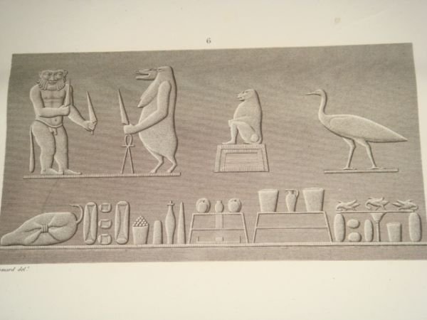 DESCRIPTION DE L'EGYPTE. Erment (Hermonthis). Bas-reliefs de l'intérieur et de …