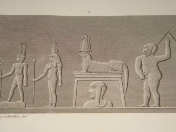 DESCRIPTION DE L'EGYPTE. Erment (Hermonthis). Bas-reliefs de l'intérieur et de …