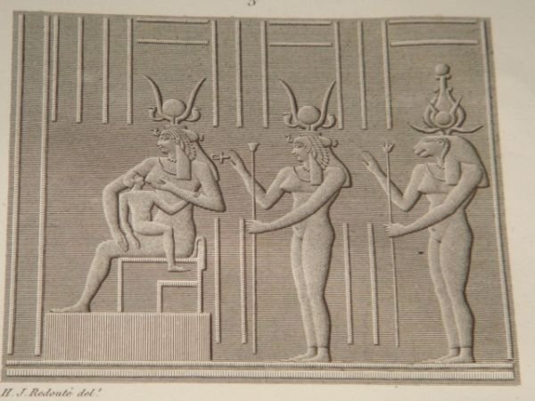 DESCRIPTION DE L'EGYPTE. Erment (Hermonthis). Bas-reliefs de l'intérieur et de …