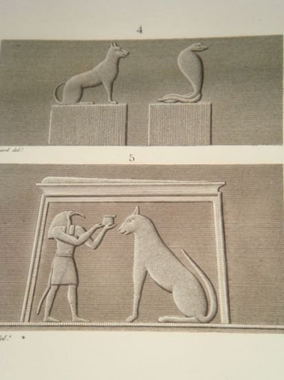 DESCRIPTION DE L'EGYPTE. Erment (Hermonthis). Bas-reliefs de l'intérieur et de …