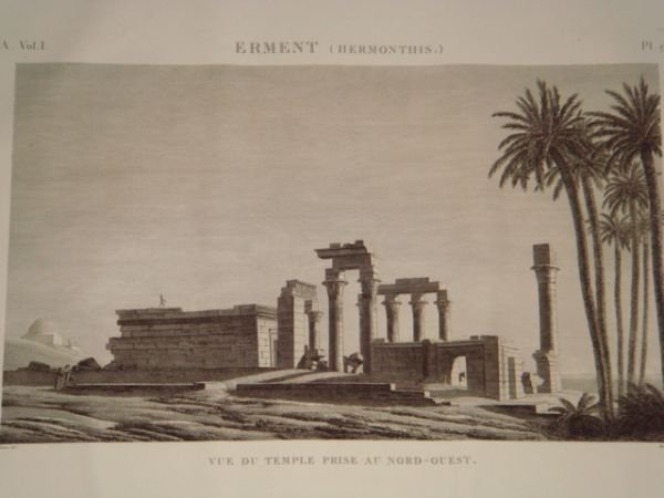 DESCRIPTION DE L'EGYPTE. Erment (Hermonthis). Vue du temple prise au …