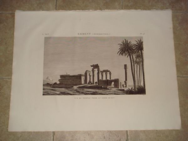 DESCRIPTION DE L'EGYPTE. Erment (Hermonthis). Vue du temple prise au …