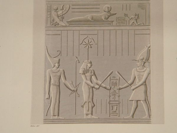 DESCRIPTION DE L'EGYPTE. Esné (Latopolis). Bas-reliefs du portique. (ANTIQUITES, volume …