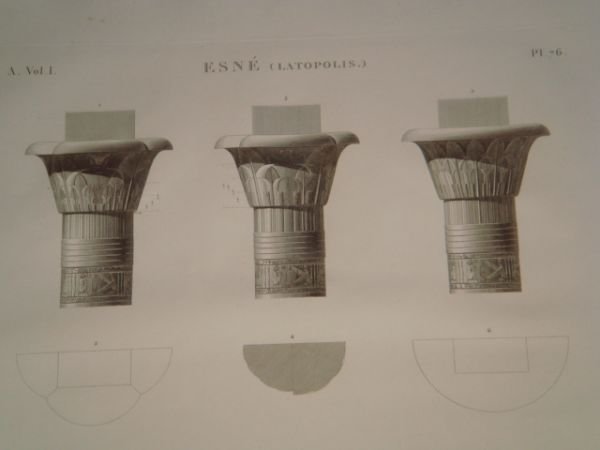 DESCRIPTION DE L'EGYPTE. Esné (Latopolis). Plans et élévations de six …