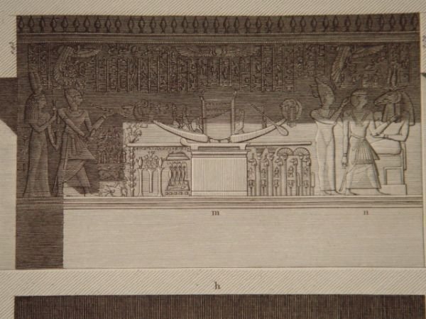 DESCRIPTION DE L'EGYPTE. Ile d'Eléphantine. Coupes et bas-reliefs du temple …