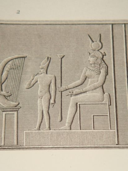 DESCRIPTION DE L'EGYPTE. Ile de Philae. Bas-reliefs et autres sculptures …