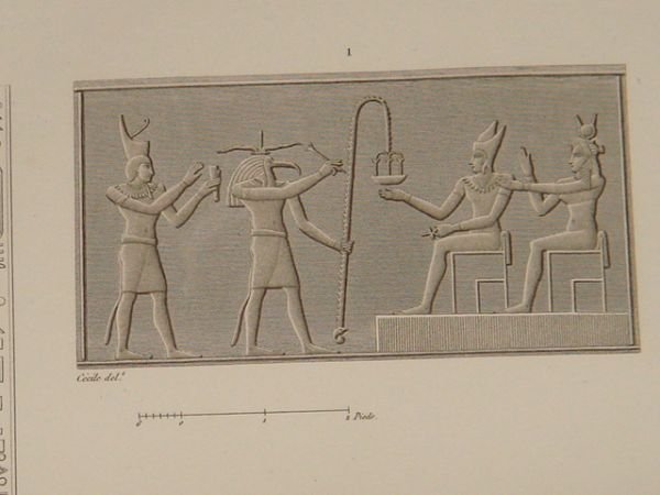 DESCRIPTION DE L'EGYPTE. Ile de Philae. Bas-reliefs et autres sculptures …