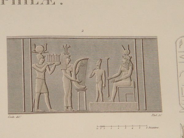 DESCRIPTION DE L'EGYPTE. Ile de Philae. Bas-reliefs et autres sculptures …