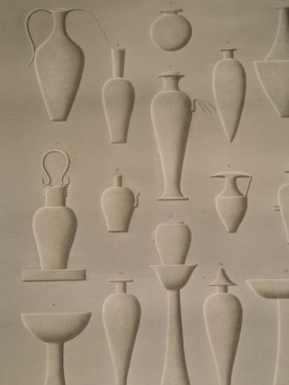 DESCRIPTION DE L'EGYPTE. Ile de Philae. Collection de vases sculptés …