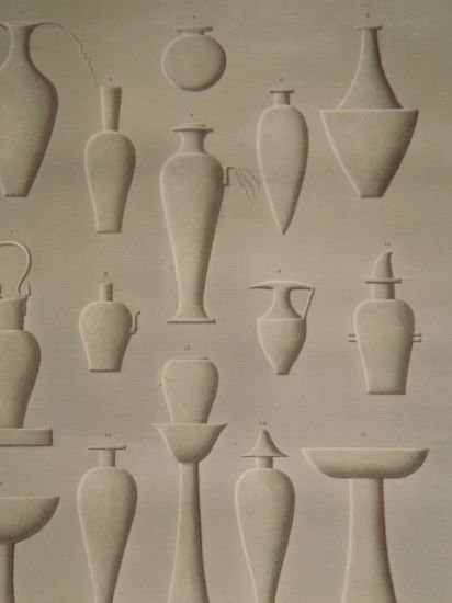 DESCRIPTION DE L'EGYPTE. Ile de Philae. Collection de vases sculptés …