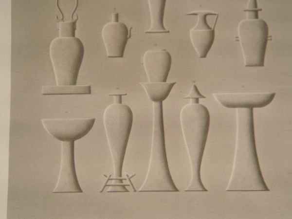 DESCRIPTION DE L'EGYPTE. Ile de Philae. Collection de vases sculptés …