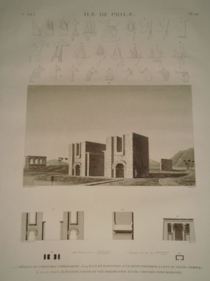 DESCRIPTION DE L'EGYPTE. Ile de Philae. Détails de coiffures symboliques, …