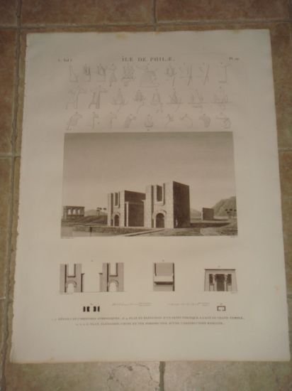 DESCRIPTION DE L'EGYPTE. Ile de Philae. Détails de coiffures symboliques, …