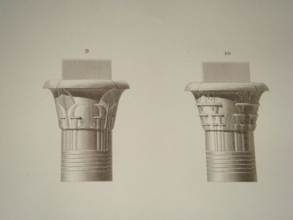 DESCRIPTION DE L'EGYPTE. Ile de Philae. Détails de quatorze chapiteaux …