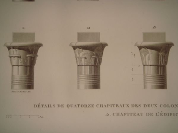 DESCRIPTION DE L'EGYPTE. Ile de Philae. Détails de quatorze chapiteaux …