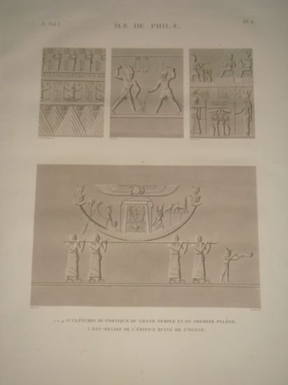 DESCRIPTION DE L'EGYPTE. Ile de Philae. Sculptures du portique du …