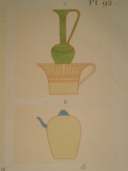 DESCRIPTION DE L'EGYPTE. Thèbes. Bybân el Molouk. Vases, meubles et …