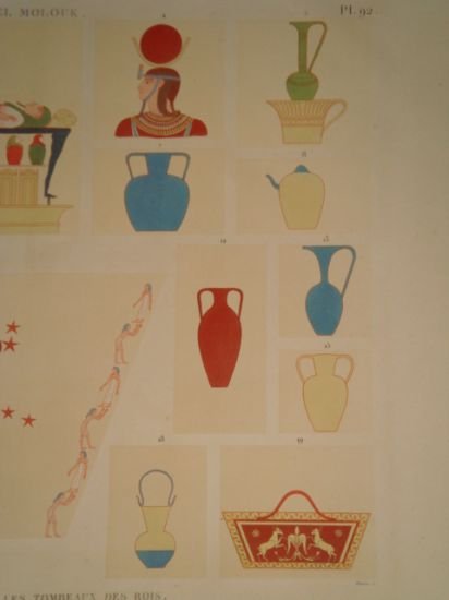 DESCRIPTION DE L'EGYPTE. Thèbes. Bybân el Molouk. Vases, meubles et …