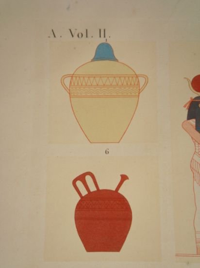 DESCRIPTION DE L'EGYPTE. Thèbes. Bybân el Molouk. Vases, meubles et …