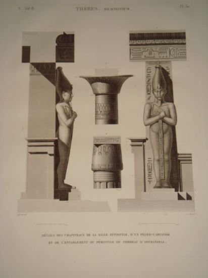 DESCRIPTION DE L'EGYPTE. Thèbes. Memnomium. Détails des chapiteaux de la …